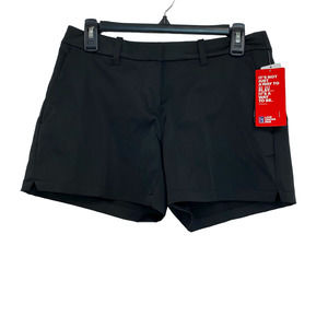 PGA Tour Womens Caviar Black Solid Woven Polyester Golf Shorts Size 2 $65